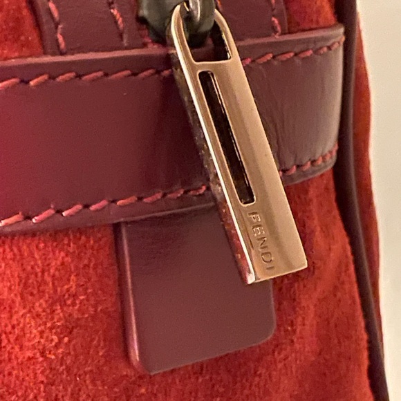 Fendi Red Suede Handbag SOLD - Picture 4 of 16